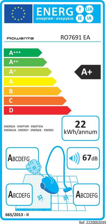 Label énergétique Rowenta Aspirateur