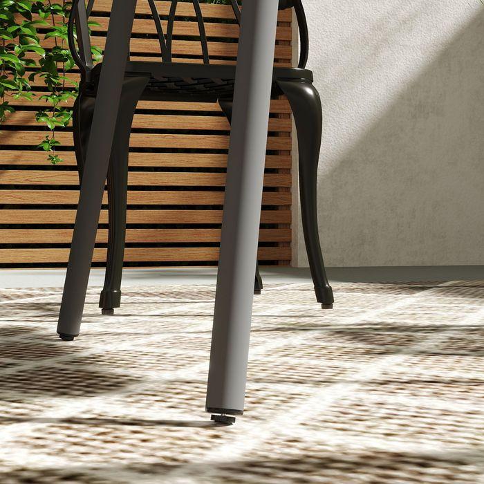 Produktbild Swisshandel24 Gartentisch Stahl 80x80x74 cm rutschfest Grau (80 cm)