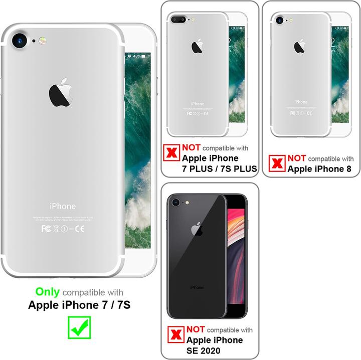 Produktbild Cadorabo TPU Ultra Slim carbon edelstahl Kombi Cover (Apple iPhone 7)