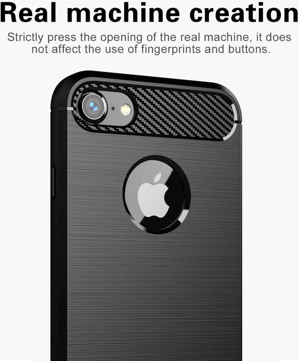 Produktbild Cadorabo TPU Ultra Slim carbon edelstahl Kombi Cover (Apple iPhone 7)