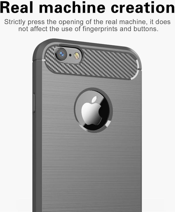 Immagine prodotto Cadorabo TPU Ultra sottile in acciaio inossidabile al carbonio Combi Cover (Apple iPhone 6)