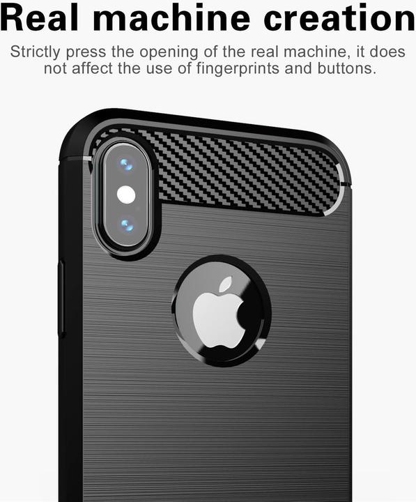 Produktbild Cadorabo TPU Ultra Slim carbon edelstahl Kombi Cover (Apple iPhone X)