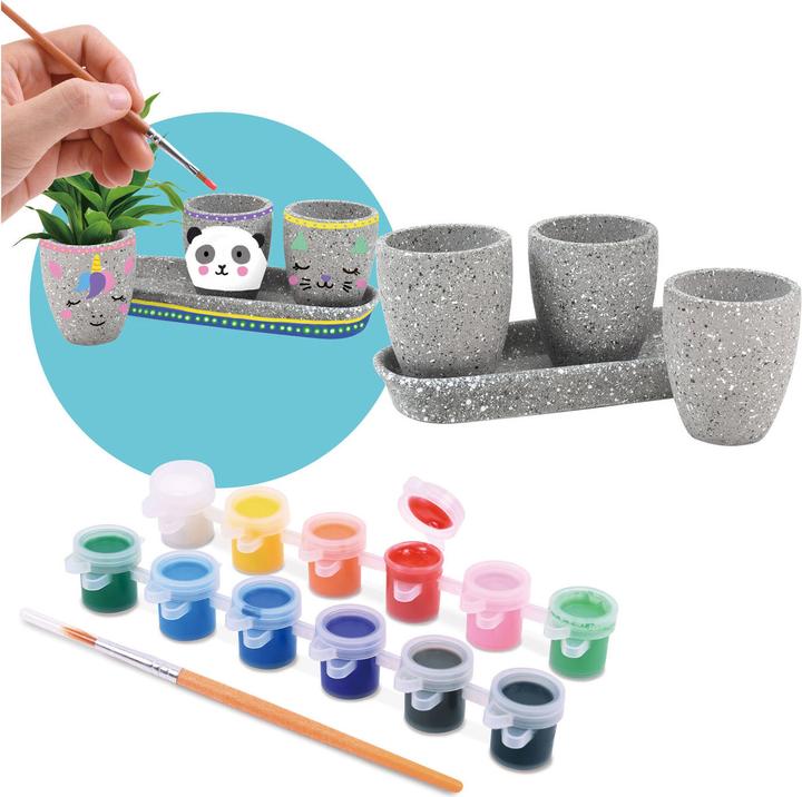 Actual product image Play Paint your own cement flower pots, 17 pcs.