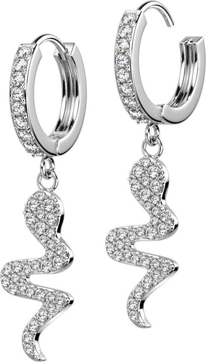 Immagine prodotto Star Piercing Orecchino a cerniera in argento cristalli d'argento ciondolo serpente (Acciaio chirurgico 316L, Ottone)