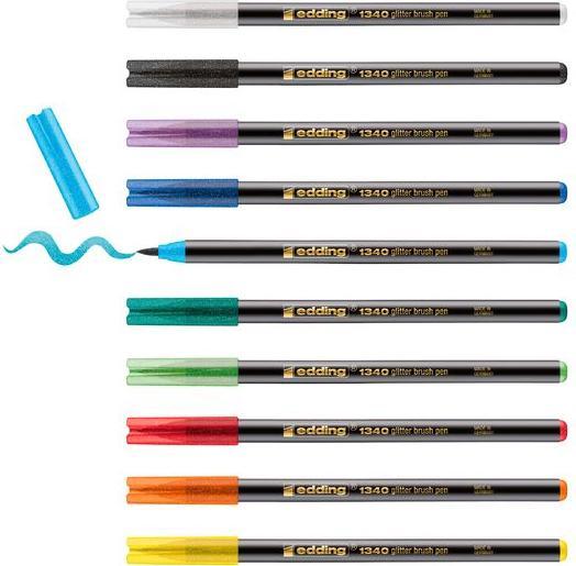 Actual product image Edding Brush pen 1340 Glitter black (Glitter)