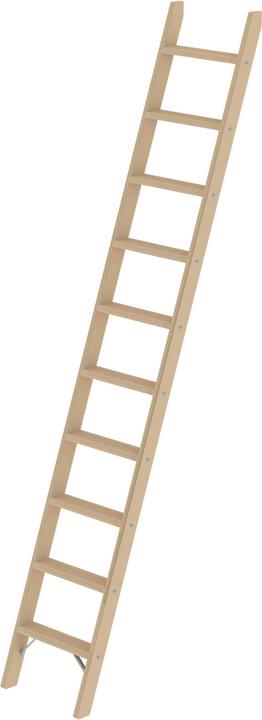 Actual product image Munk Wooden lean to ladder, with steps, 10 steps. (Single ladder, 269 cm)