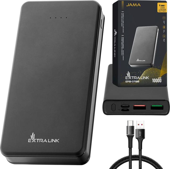 Produktbild Extralink EPB-078B power bank Lithium Polymer (LiPo) Black (10000 mAh, 37 Wh)