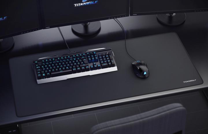 Actual product image Titanwolf Gaming Mouse Pad, XXL Speed Gaming Mouse Mat / Extra Large Surface of 900 x 400mm, Logo (Wide)