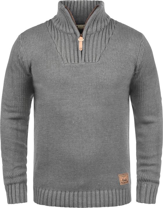 Actual product image Solid Petro Men's Jumper Chunky Knit Pullover Troyer With Zipper (S)