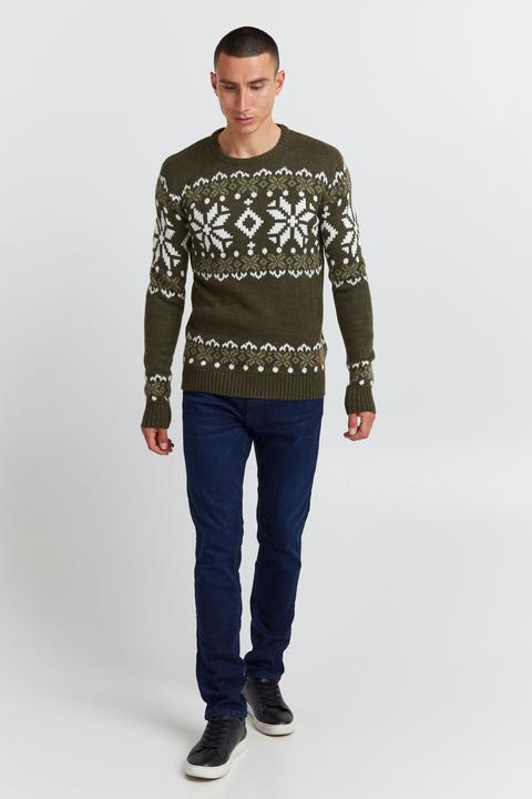 Image du produit Solid Norwig Pull En Grosse Maille Pull-Over Tricot Pour Homme Avec Encolure Rond (S)