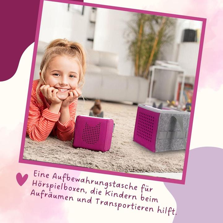 Produktbild Hermex Aufbewahrungstasche für Hörspielbox und Figuren Organizer-Tasche für Hörspiel Pink