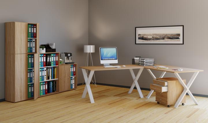 Produktbild VCM Büromöbel Eckschreibtisch Lona Tiefe 50 cm X Weiss (76 x 190 x 130 x 50 cm)
