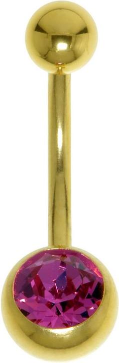 Bijouteria Bauchpiercing (Premium Kristall, Chirurgenstahl 316L, PVD Beschichtung (goldfarbig))