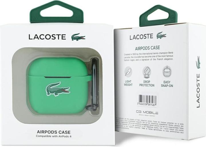 Image du produit Lacoste LCA4SLON AirPods 4 cover green Silicone Croc Logo