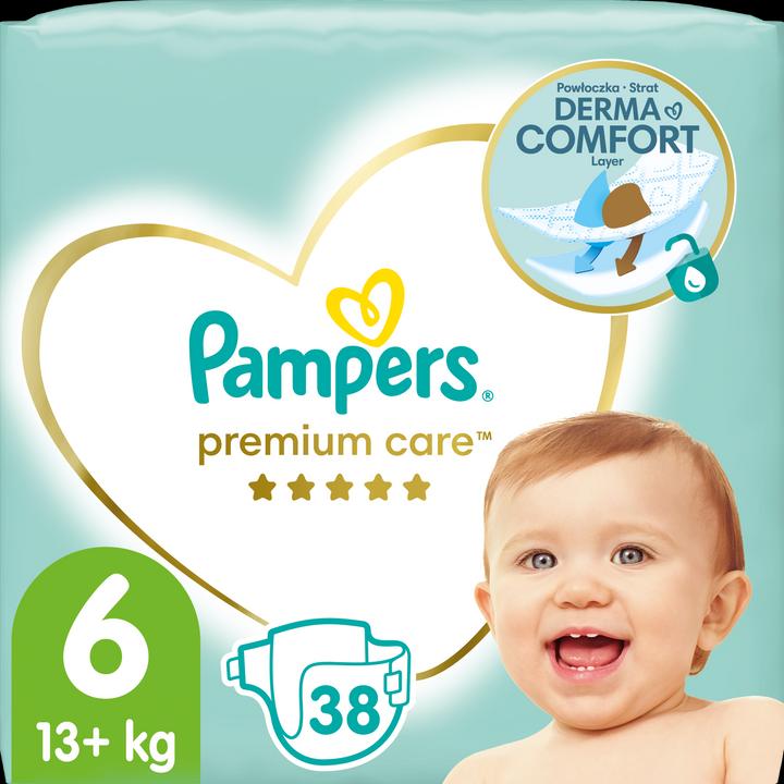 Actual product image Pampers Premium Care Diapers, Size 6, 38 Diapers, 13+ kg (Size 6, Pack, 38 Piece)