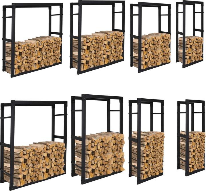 Produktbild Lospitch Brennholzregal aus Stahl 25x60x150cm (60 x 25 x 150 cm)