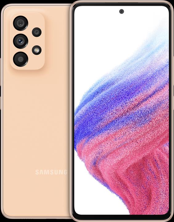 Samsung Galaxy A53 5G EU (128 GB, Awesome Peach, 6.50", Dual SIM, 64 Mpx, 5G)