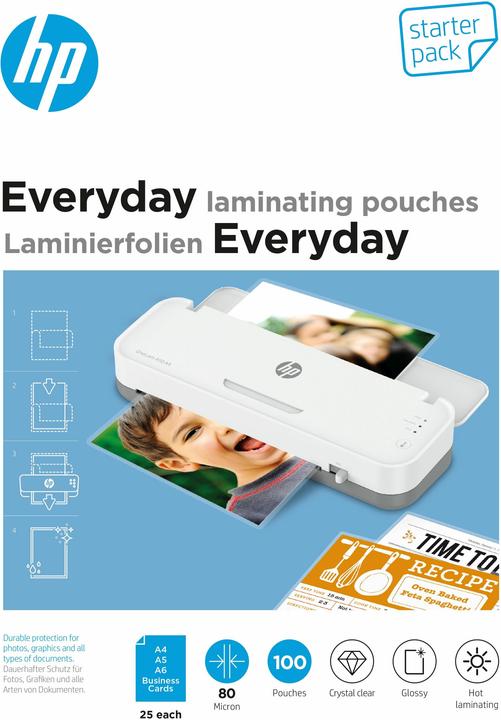 HP Everyday StarterSet (Visiting card, A6, A4, A5, 100 Piece, 80 µm)