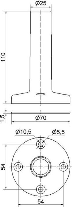 Actual product image Werma Permanent beacon foot & integral tube