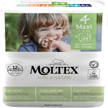 Moltex Öko Couches écologiques, Maxi (7-18 kg) (Taille 4, 29 pièce(s))