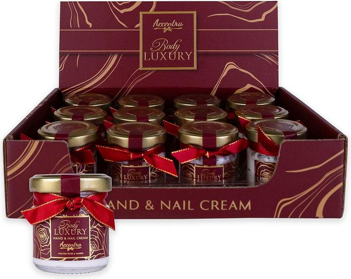 Accentra Handcreme & Nagelcreme BODY LUXURY in Glas, Duft: Winter Rose & Amber (30 ml)