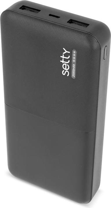 Setty SPB-20 Powerbank 20000 mAh - Black (20000 mAh, 20 W, 20 Wh)