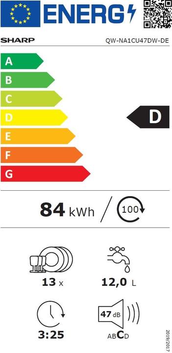 Label énergétique Sharp QW-NA1CU47DW-DE