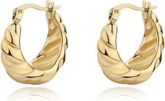 Sagapo S'Agapo Chunky Shk60 Steel Fashion Gold Plated Earrings
