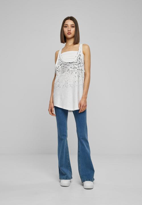 Actual product image Urban Classics Ladies Long Leo Print Loose Tank (XS)