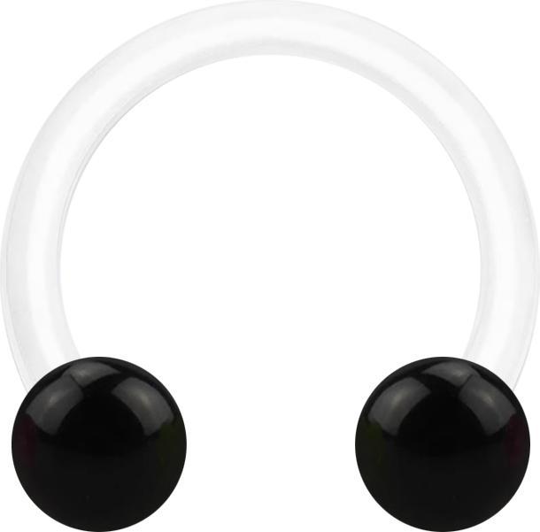 Immagine prodotto Star Piercing Micro Circular Barbell bianco con due sfere nere (Acrilico, senza ottone)