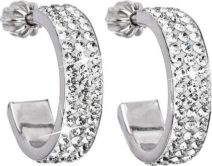 Evolution Group Silver earrings semicircles 31119.1 crystal (L)