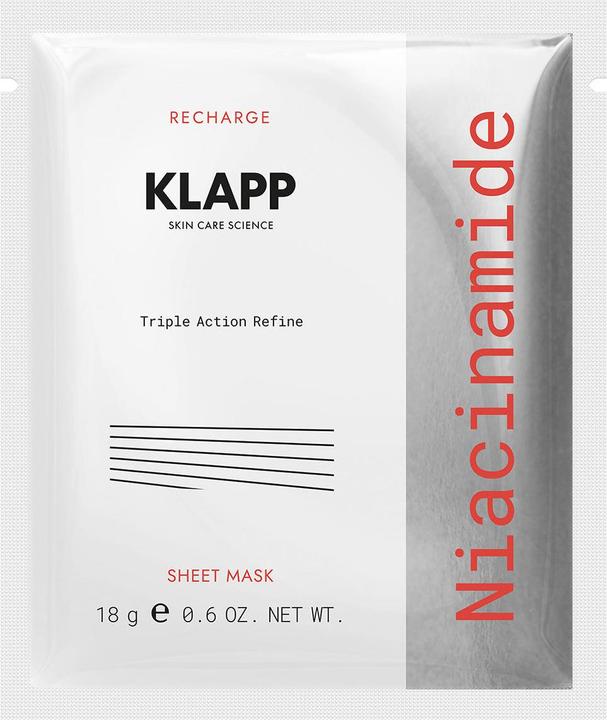 Klapp RECHARGE Niacinamide Triple Action Refine Sheet Mask