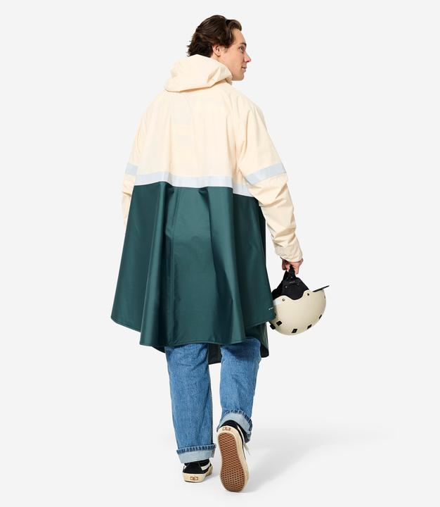 Btwin Fahrrad Regenponcho City 540 Sichtbarkeit bei Nacht khaki/beige (XXL)