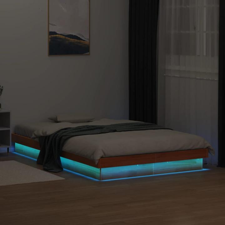 Produktbild VidaXL Bett mit LED-Beleuchtung Kiefer (120 x 190 cm)