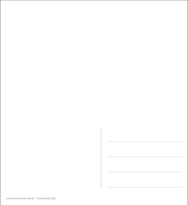 Produktbild Nordseeküste Sehnsuchtskalender 2026 - Wochenkalender mit 53 Postkarten (Harter Einband, Deutsch)