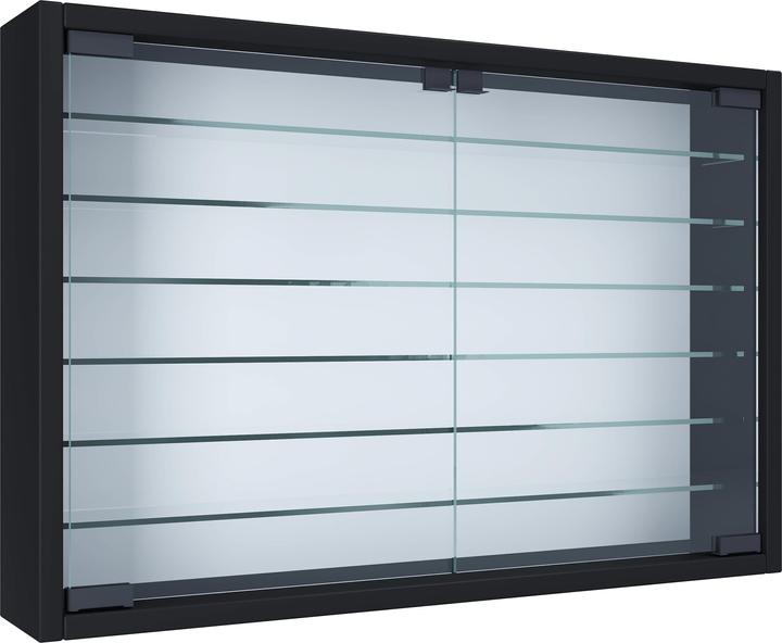 Produktbild VCM Holz Glas Hängevitrine Wandvitrine Sammel Deko Sammler Vitrine Mandosa XL (60 x 10 x 40 cm)