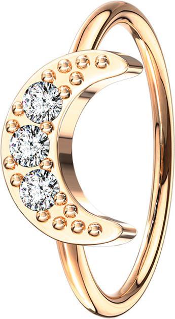 Star Piercing Micro Piercing Ring rosegold Halbmond (Messing)