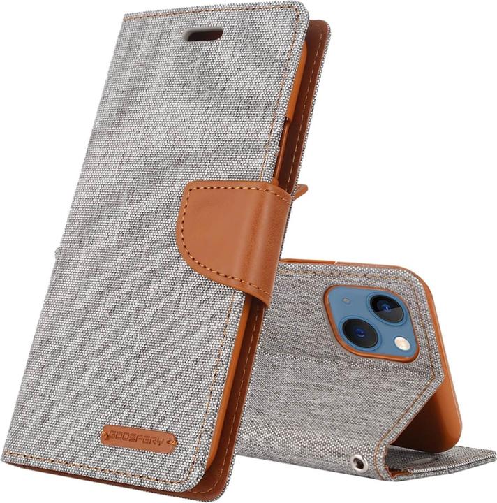 Produktbild iPhone 14 Plus - Canvas Stoff Etui grau (Apple iPhone 14 Plus)