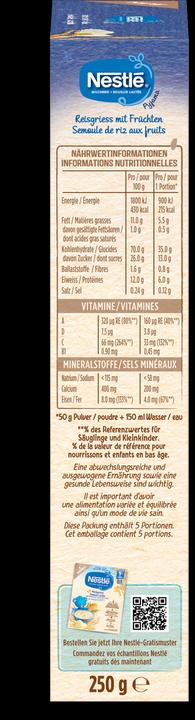 Actual product image Nestlé Semoule de riz Pyjama avec fruits 6 mois (250 g)