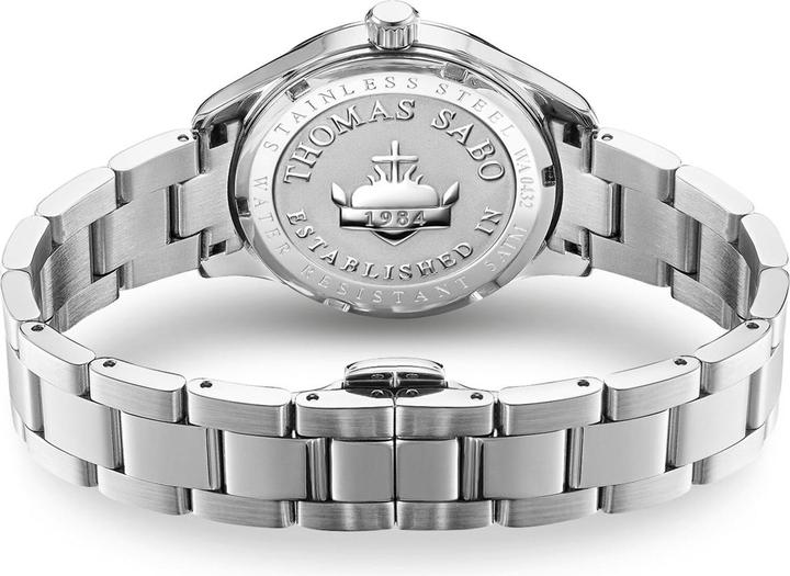Immagine prodotto Thomas Sabo Damenuhr mit Schmetterlingen silberfarben (Orologio da polso analogico, 34 mm)