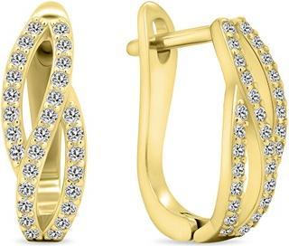Brilio Silver - Charming gold-plated earrings with zircons EA531Y