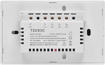Immagine prodotto Sonoff T2US3C - Interruttore a parete intelligente Wi-Fi a 3 ganci US - Bianco
