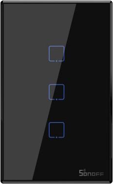 Immagine prodotto Sonoff T3US3C - Interruttore a parete intelligente Wi-Fi a 3 ganci US - Nero