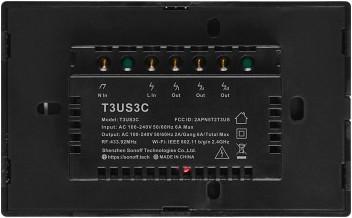 Immagine prodotto Sonoff T3US3C - Interruttore a parete intelligente Wi-Fi a 3 ganci US - Nero