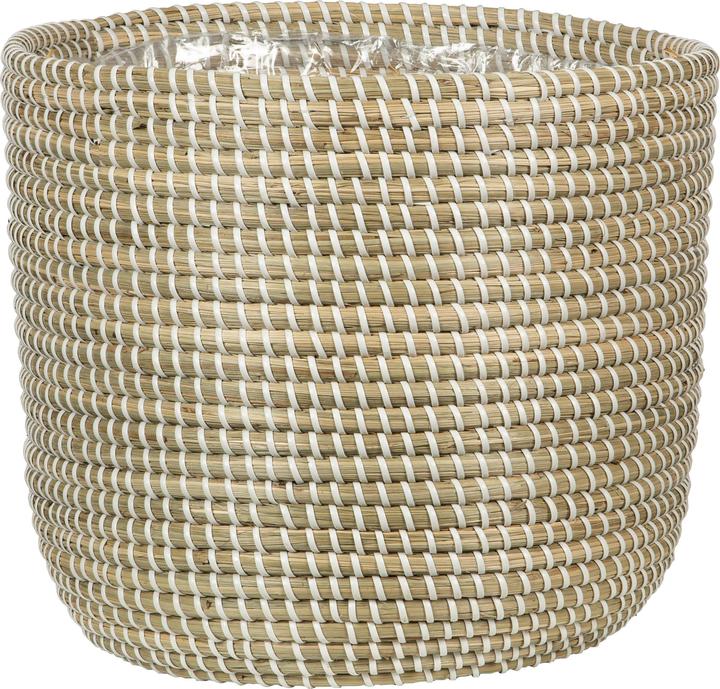 Scheurich Seagrass 22, basket planter/basket pot made of Seagrass Colour: White, 22 cm diam. (22 cm)