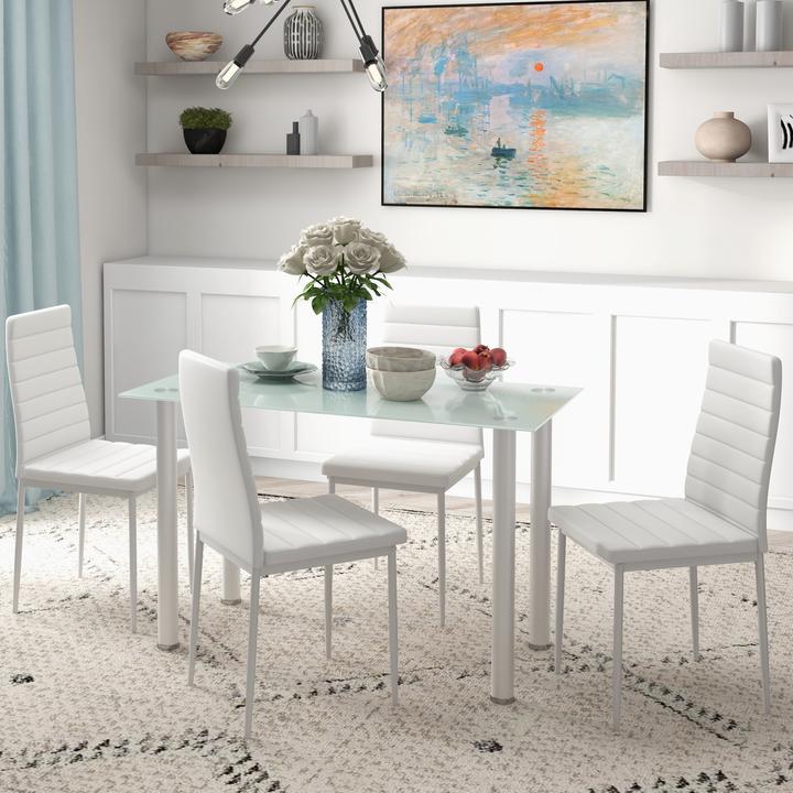 Actual product image Homcom Esszimmergruppe mit 4 Stühlen (120 x 60 x 97 cm)