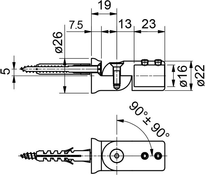 Actual product image Pauli+Sohn Adapter for stabilization bars