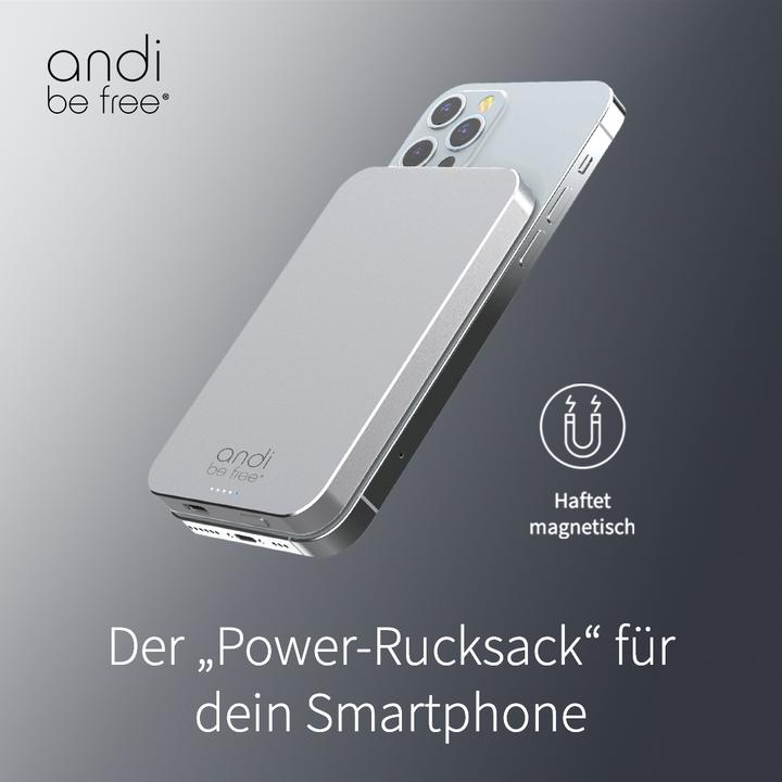 Produktbild Andi be free MagPowerbank 5000 mAh - magnetische Powerbank (5000 mAh, 15 W, 18.50 Wh)