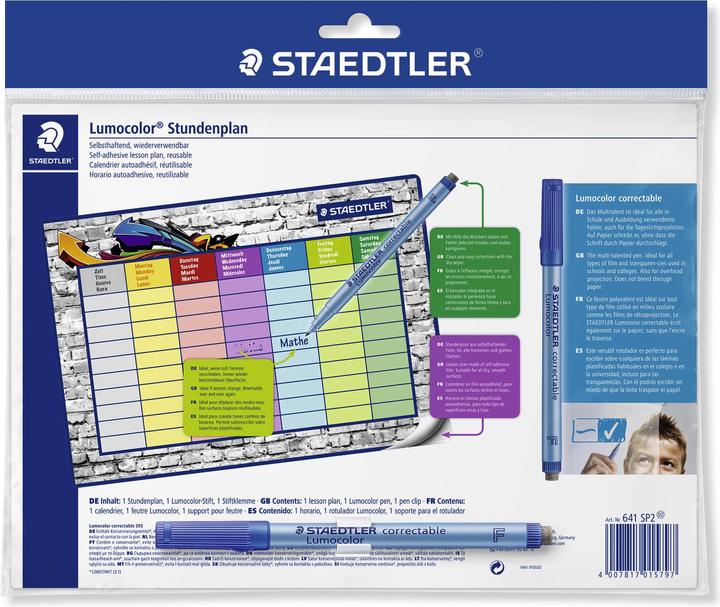 Produktbild Staedtler Lumocolor Stundenplan (A4, Deutsch, Spanisch, Französisch, Englisch)