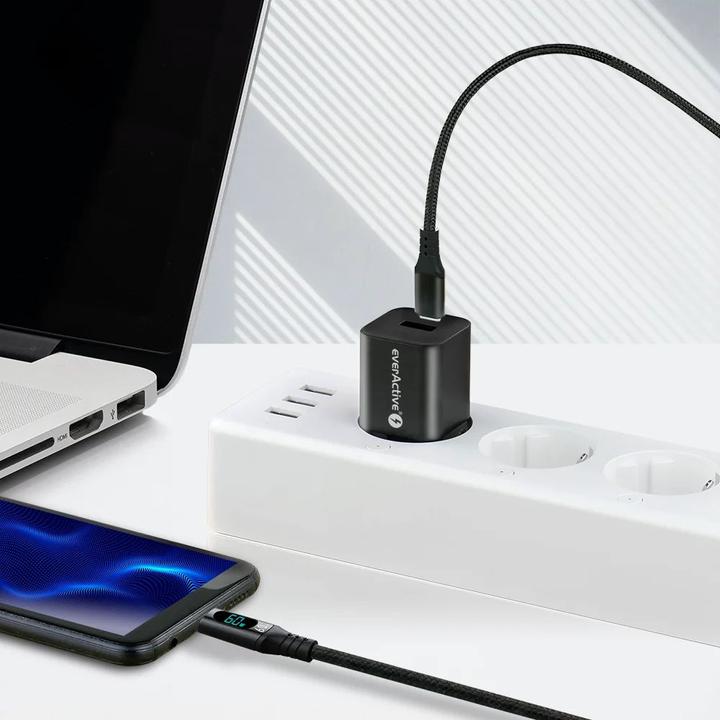 Produktbild Everactive USB-C > USB-C PD 2.0 (Display) - Daten-Ladekabel (2 m, USB 2.0, 60 W)